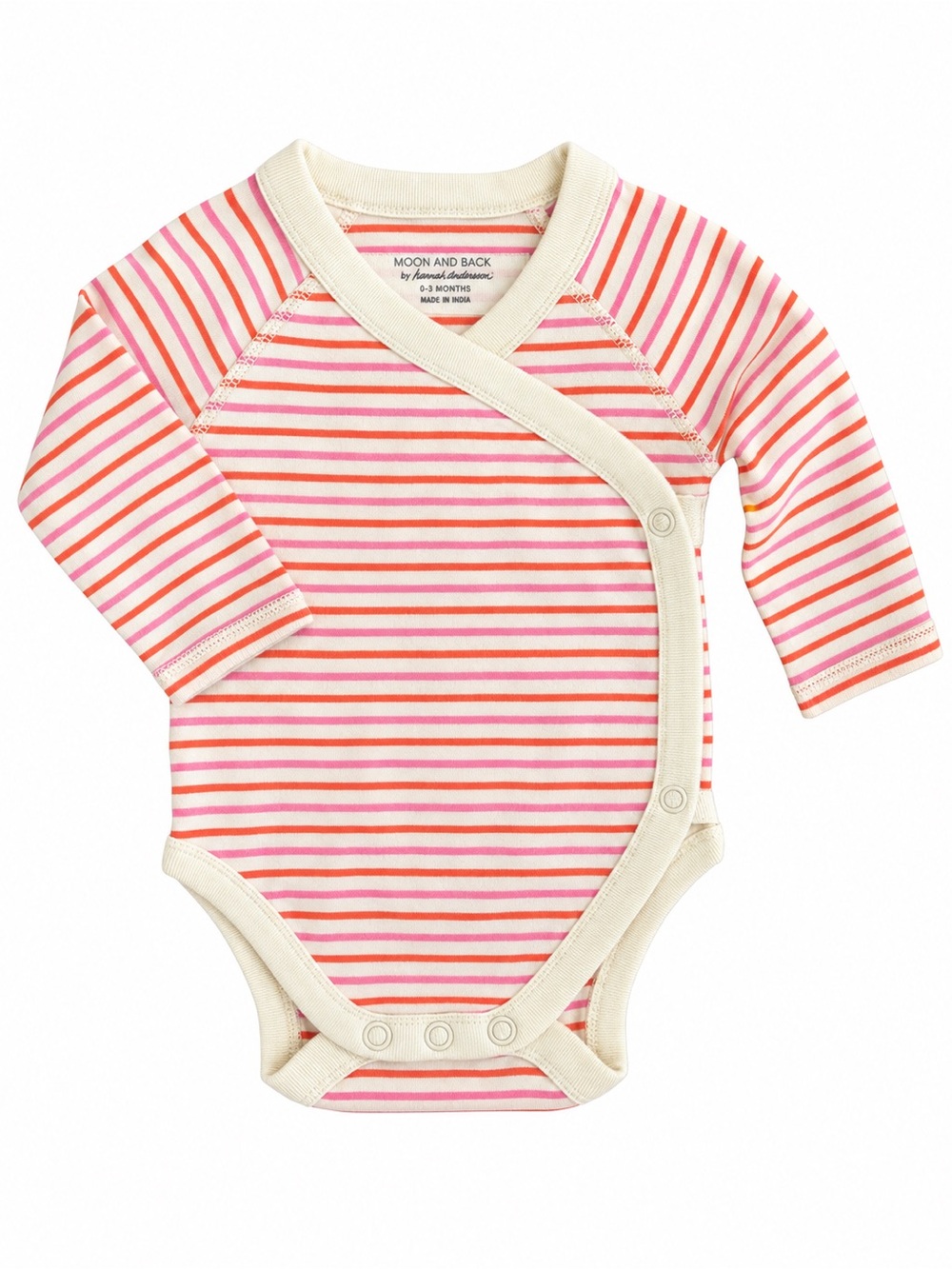 Hanna Andersson Moon and Back Newborn Striped Wrap Bodysuit
